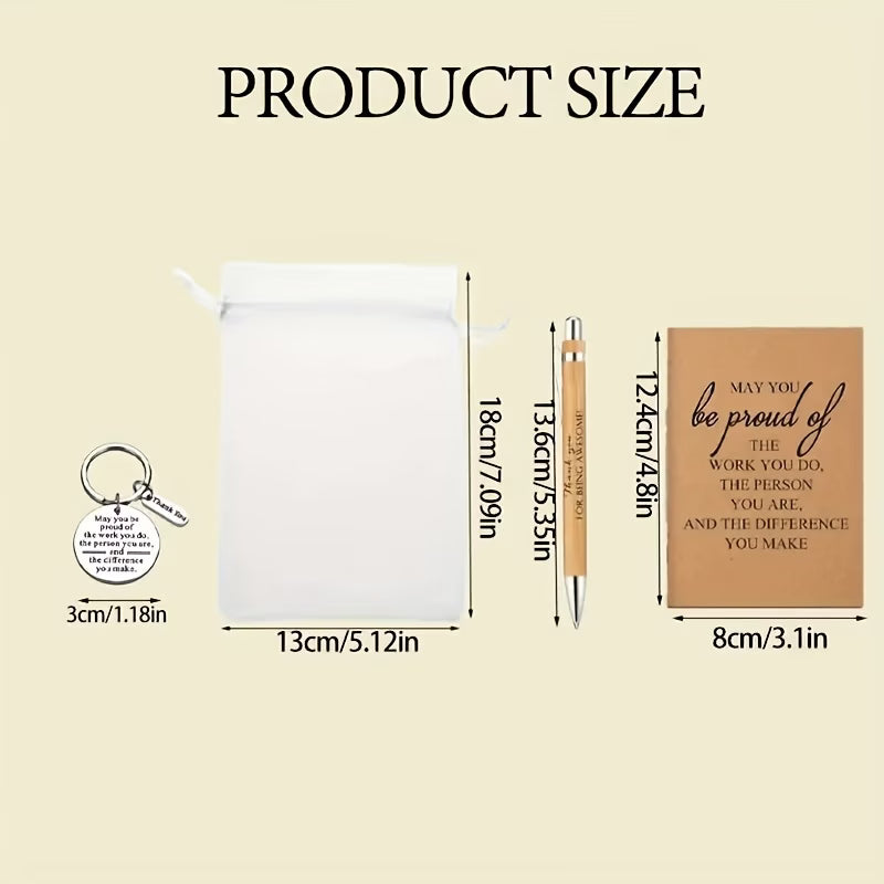 Teacher Gift Set In Bag. Notebook, Pen & Keyring