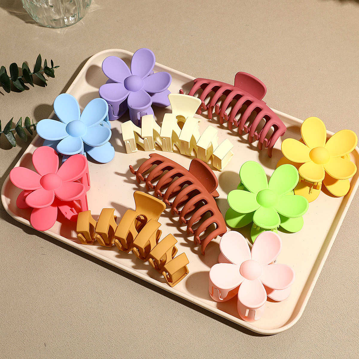 10pcs Candy Flower Hair Clips Set
