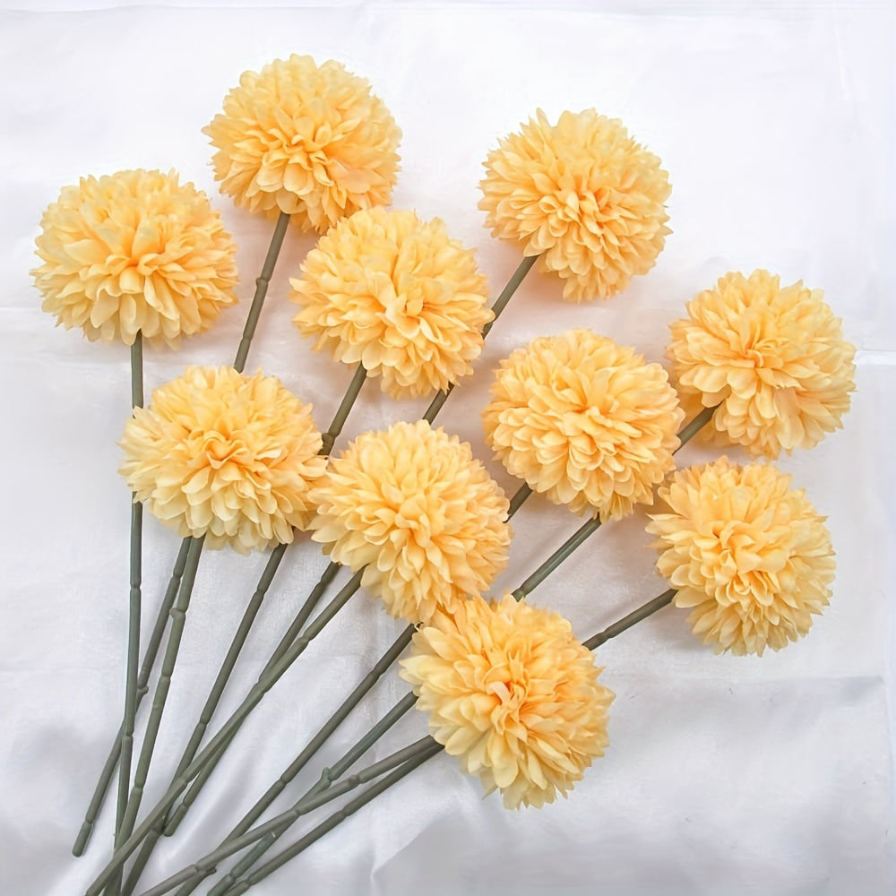10pcs Lifelike Artificial Chrysanthemum Flowers Bouquet - Beautifully Arranged Fake Flower Plants for Wedding, Home Kitchen Garden Party Table Decorations, DIY Floral Centerpieces - Perfect for Creating Romantic Ambiance
