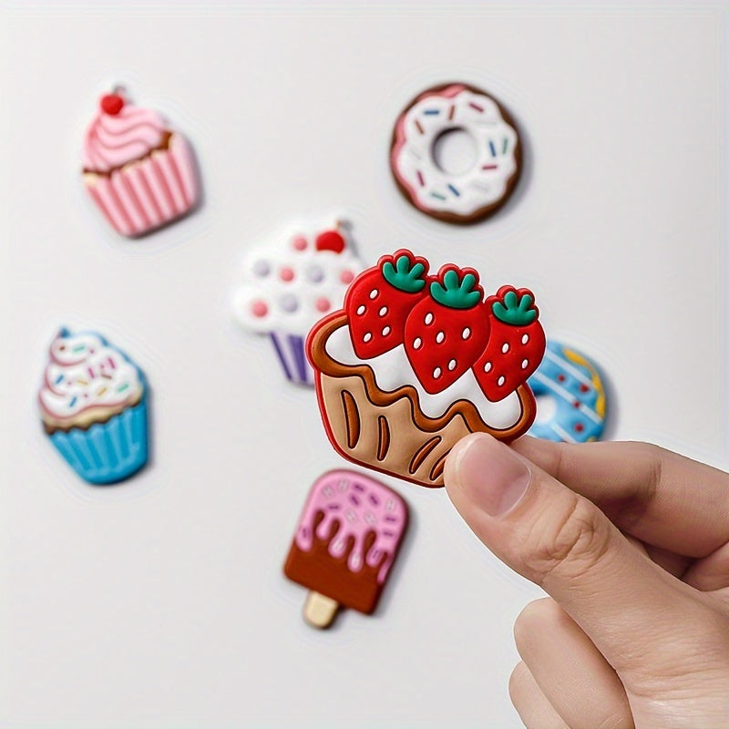 6pcs Vibrant Cartoon Food Fridge Magnets Set - Adorable Kitchen Decor, Strong Hold for Fridge, Lockers & More - Perfect Personalized Home Accent, Ideal Mothers Day Gift