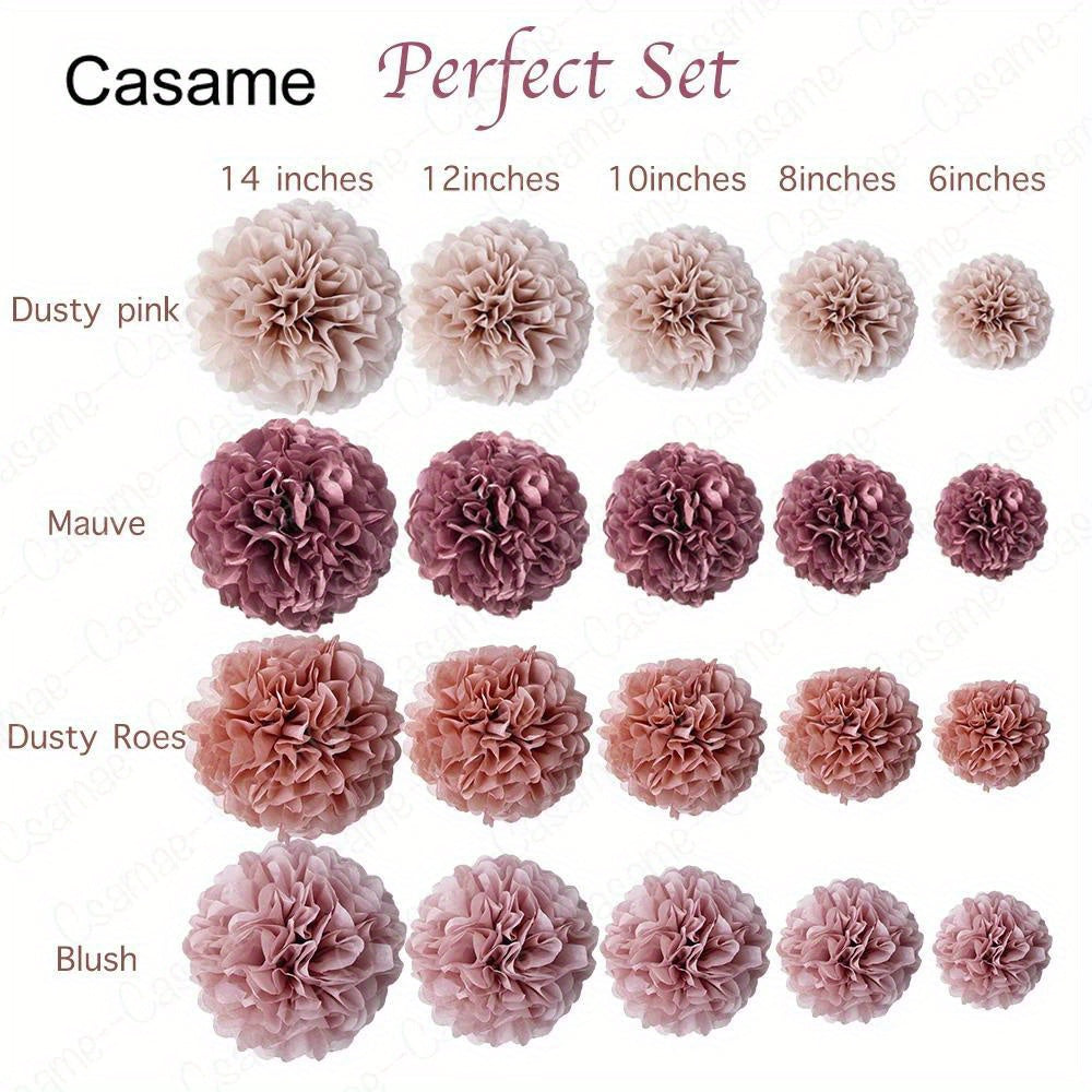 20pcs Set Hanging Flower Pompom Tissue Paper Pom Poms for Weddings and Other Occasions Party Birthday Baby Shower Christmas, Halloween Decorations, Event Styling, Party Decorations, Whimsical Decor, Hanging Decor, Delicate De