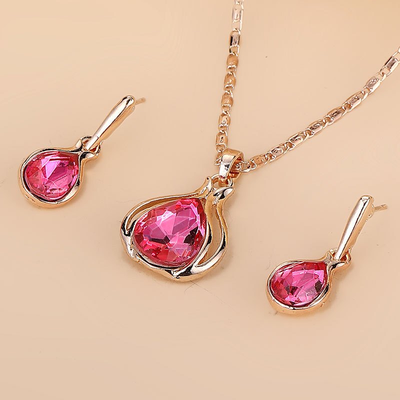 2pcs Women's Jewelry Set - Simple Style, Zinc Alloy with Artificial Crystal - All Season & Valentine's Day Gift | Daily Wear | Elegant Design