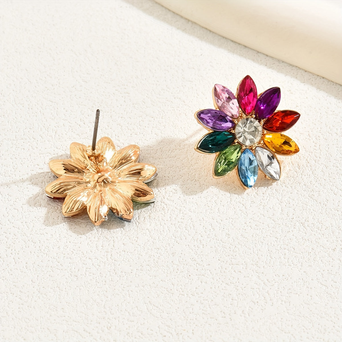 Vibrant Enchanting Flower Stud Earrings - Hypoallergenic & Lightweight - Perfect for Summer Parties, Proms, Weddings - Designed for Women