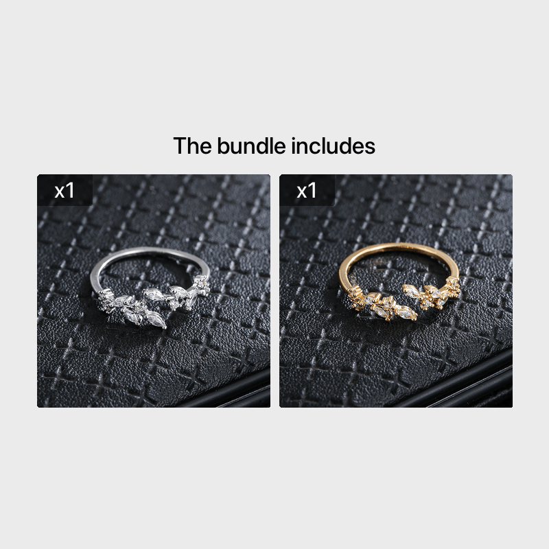 1pc Elegant Leaf Design Ring, Copper Material, Synthetic Zirconia Mosaic, Perfect for Daily and Party Occasions
