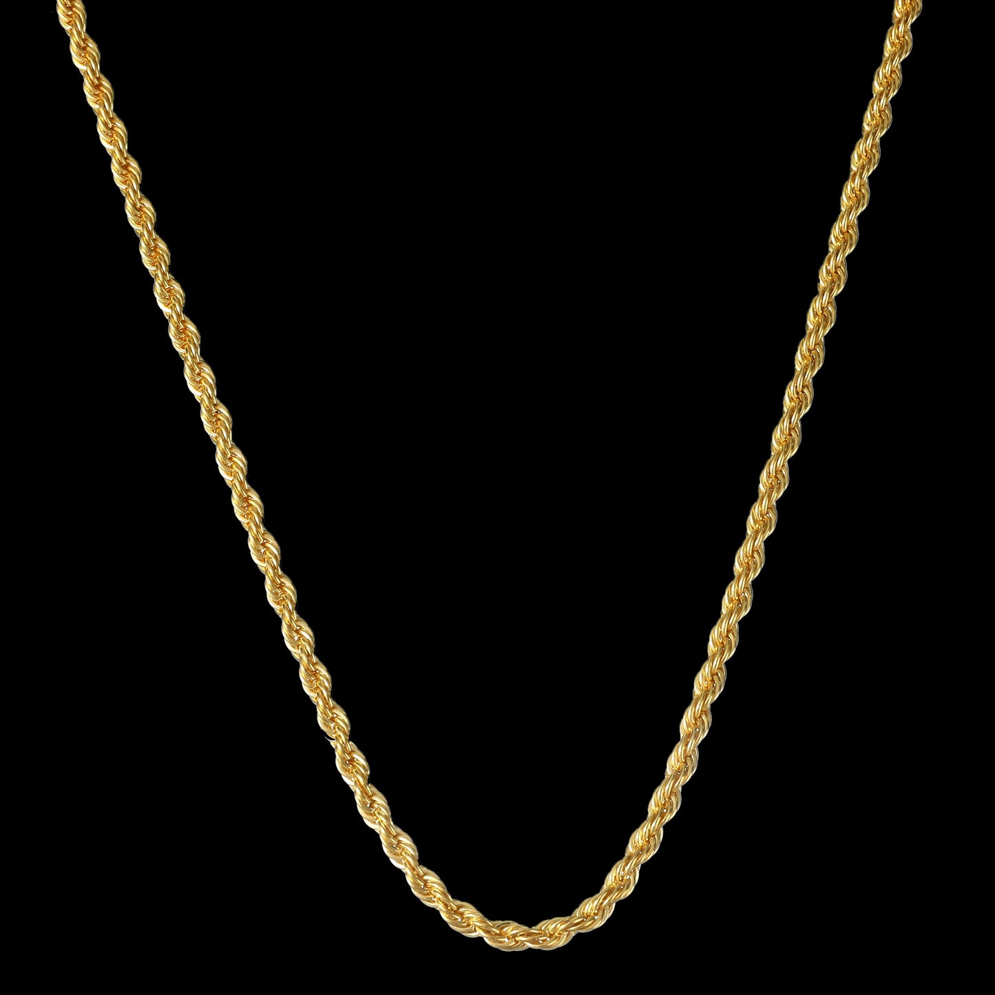 (Necklace + Bracelet) New Luxury Men And Women 18-karat Golden Plated European Classic Twist Necklace Bride Engagement Ornaments
