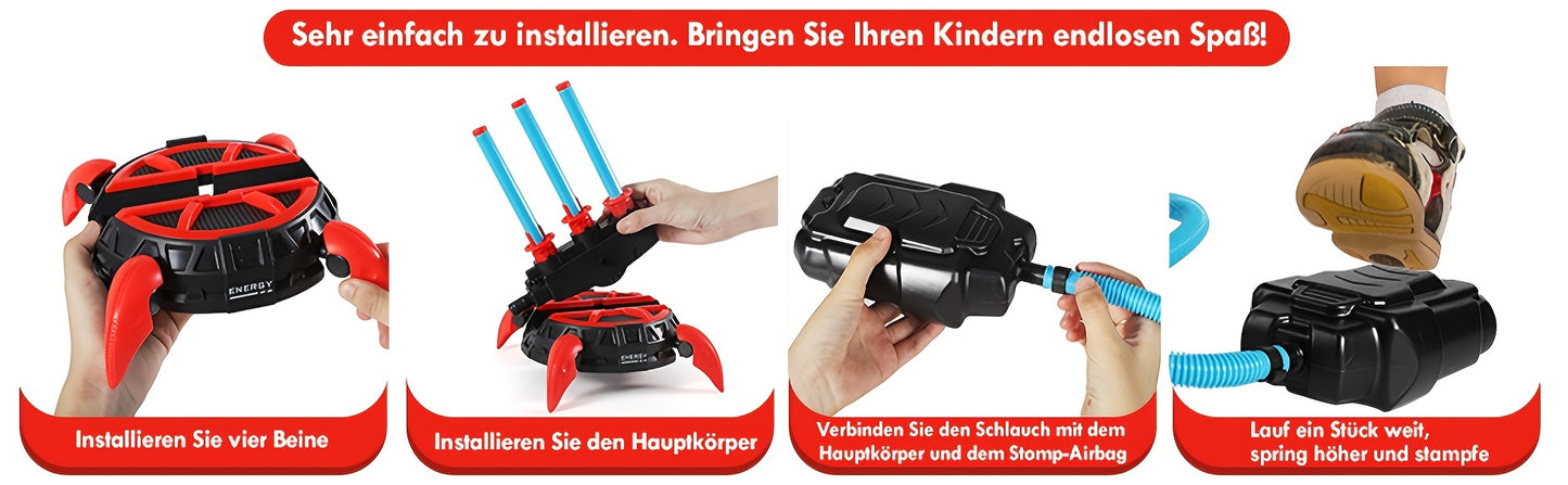 Kids Toy Rocket Launcher, Upgrade 3 Jumper Launcher Design, Jumping Rocket Launcher With 6 Foam Rockets, Fun Outdoor Toys For Boys Girls, Gift Toys For Boys Girls Over 6 Years Old