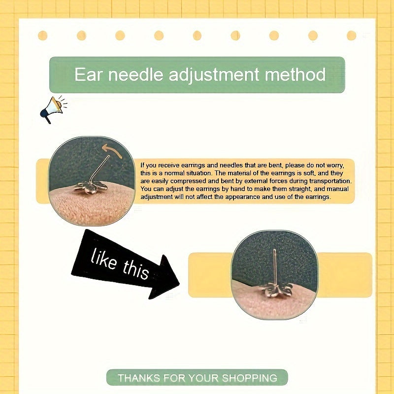 Elegant Vintage Style Copper Jewelry Delicate Asymmetric Bee Flower Design Stud Earrings - For Women Summer Earrings