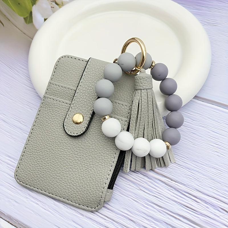 1pc Stylish Leopard Sun Flower Cow Pattern Silicone Bangle - Western Cowboy Bag Bead Keychain, Ladies Wallet Card Holder, Fashionable Key Ring with Unique Design and Colorful Pattern