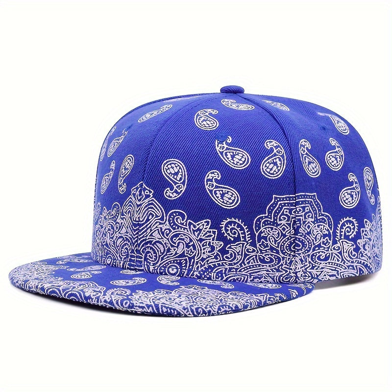 Cashew Flower Pattern Button Hat for Men and Women Retro Hat Outdoor Sports Sunshade Hat