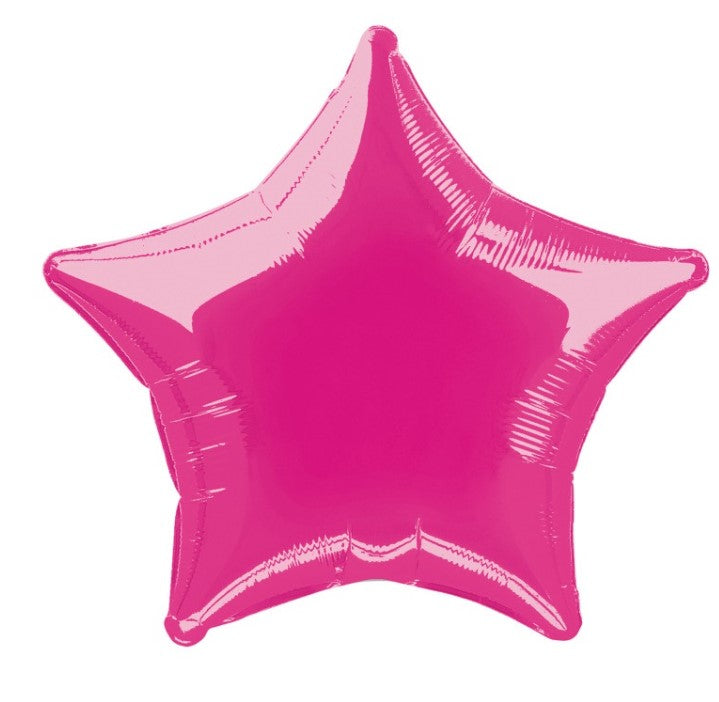 Solid Star Foil Balloon 20" Hot Pink