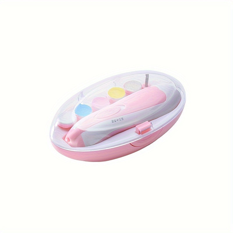 Baby Nail Trimmer Electric, 6 In 1 Safety Baby Nail Clippers, With 6 Grinding Pads And LED Light, Trim Polish Grooming Kit For Newborn Infant Toddler Or Adults Toes Fingernails Care, Christmas, Halloween, Thanksgiving Day Gif