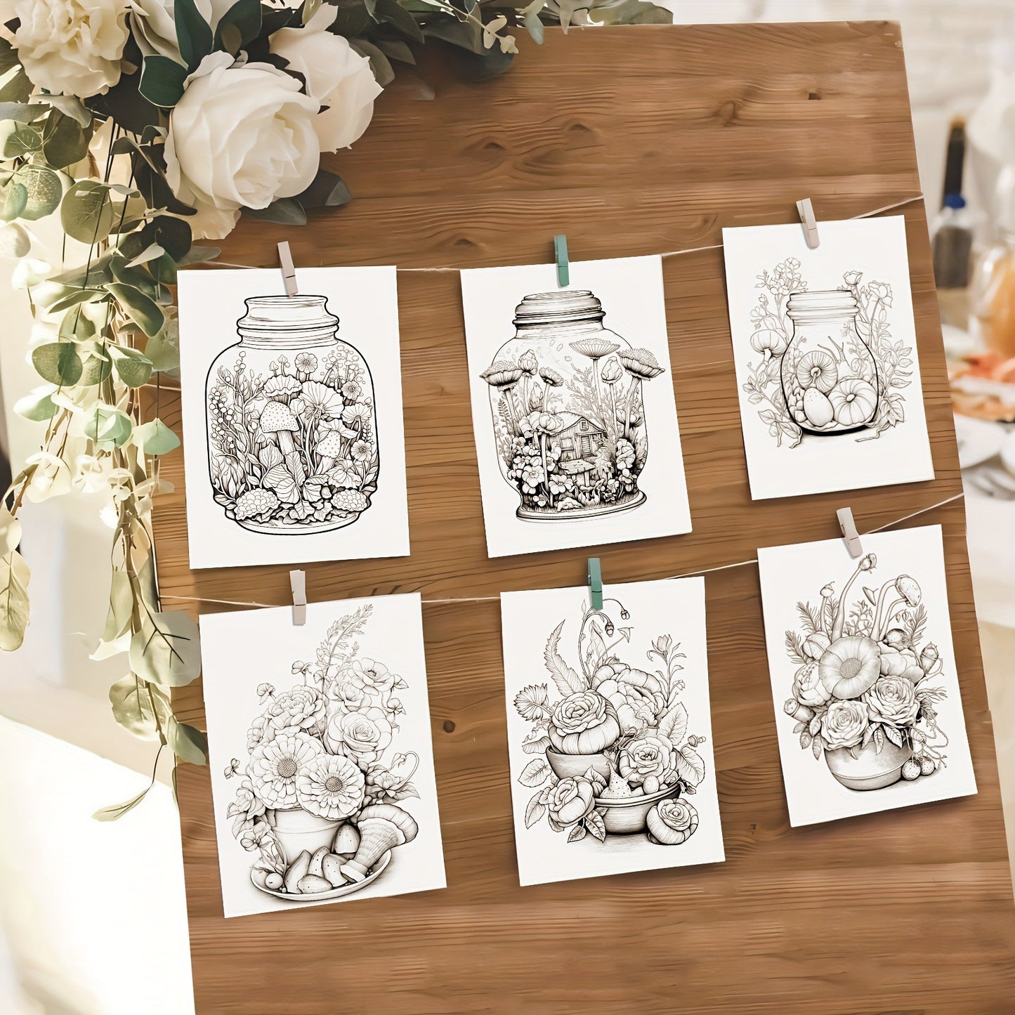 1pc 32 Pictures A4 Flower World Coloring Book, Wonderful Various Flowers Patterns To Help Reduce Stress And Calming, Excellent Gift For Birthday, Party, Halloween, Thanksgiving, Christmas, Mother's Day And Valentine's Day, Or