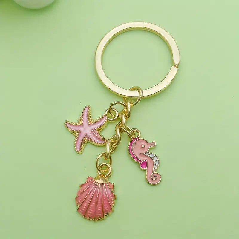 Pink shell Keyring