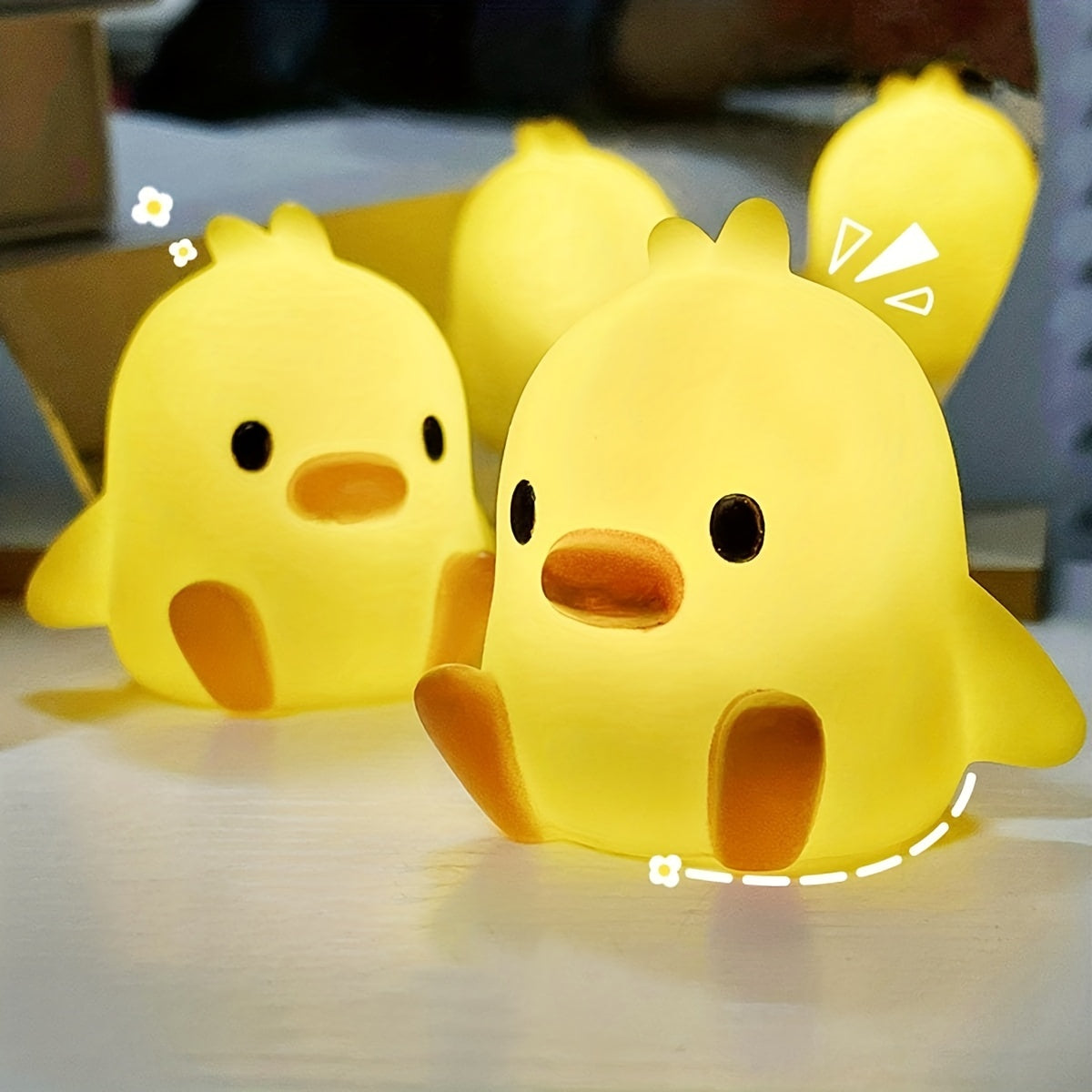 1pc Cute Mini Yellow Duck Night Light, Warm Light, For Bedroom Bedside Home Room Decor, Novelty Luminous Toy Gifts