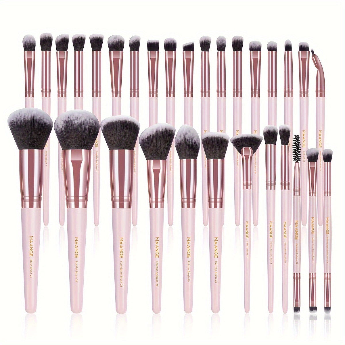 MAANGE 30pcs Professional Makeup Brush Set Foundation Brush Blush Brush Loose Powder Brush Eyeshadow Brush Complete Makeup Tool Set Suitable for Beginners and Professional Makeup Artists Portable Gift Set for Beginners Basic
