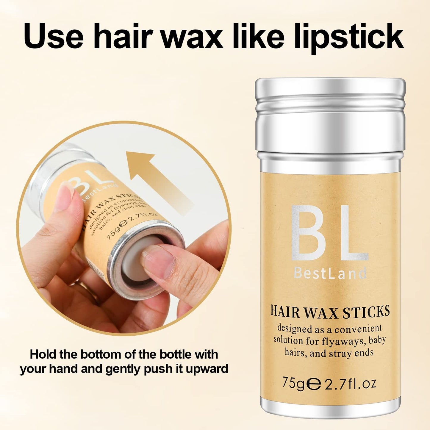 Styling Wax Stick, Flyaways Styling Wax Stick for Hair Edge Control, Hair Styling Stick for Kids' Hair