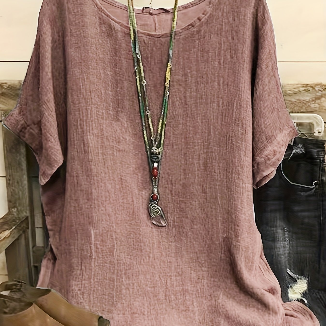 Plus Size Casual Short Sleeve T-Shirt - Lightweight Semi-Sheer Round Neck Top, Machine Washable Non-Stretch Fabric for Spring Summer Fall, Versatile Layering Essential