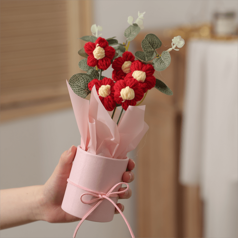 Charming Fleece Puff Tulip in Illuminated Gift Bag - Perfect for Birthday & Holiday Decor, Spring Home Accent, No Battery Required, Flower Decorations