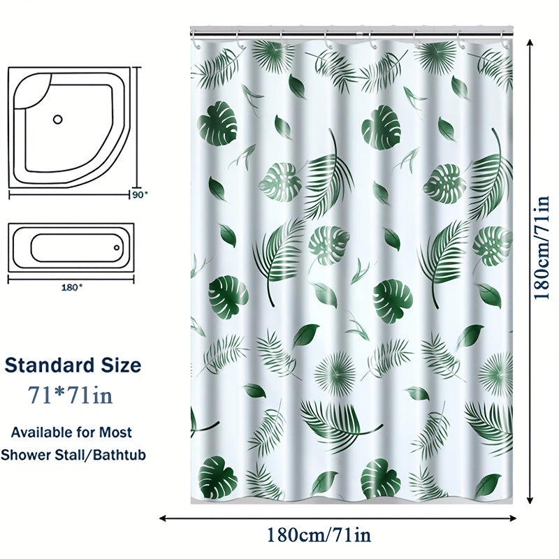 One Tropical Flower Shower Curtain with Hook, Shower Mat with Pad Ring, Bathroom Decoration, and Durable Bath Curtain, Bathroom Partition, Room Decor, Best for Christmas