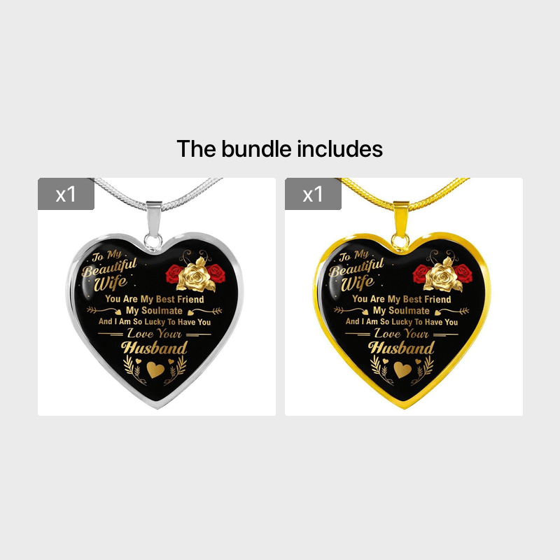 to My Wife You Are My Best Friend I Always Love You Heart Pendant Necklace to Wife Anniversary Birthday Gift From Husband