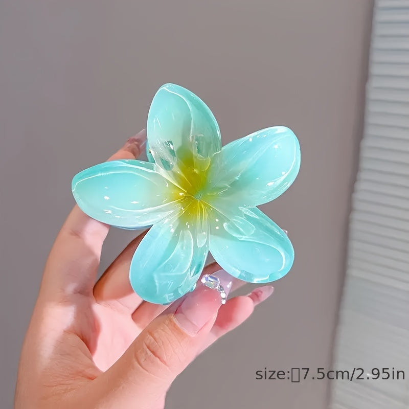 Elegant Colorful Flower Shaped Hair Claw Clip Trendy Non Slip Hair Grab Clip For Women And daily use Wear