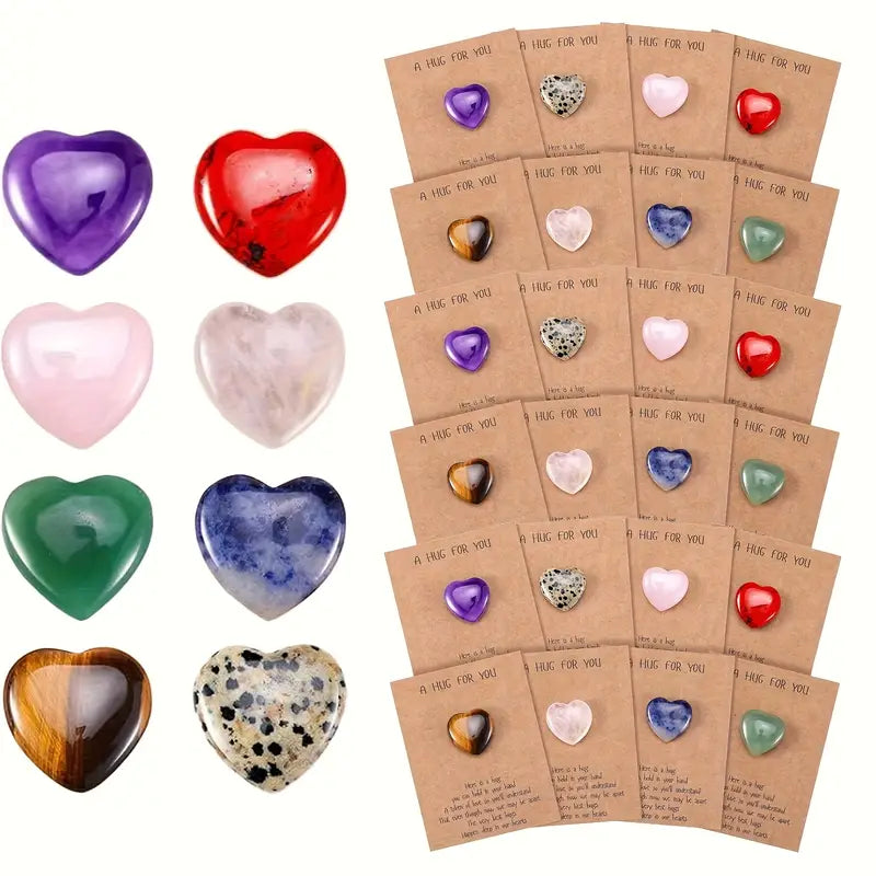 Heart-Shaped Crystal Stone Pocket Hug Card (A)