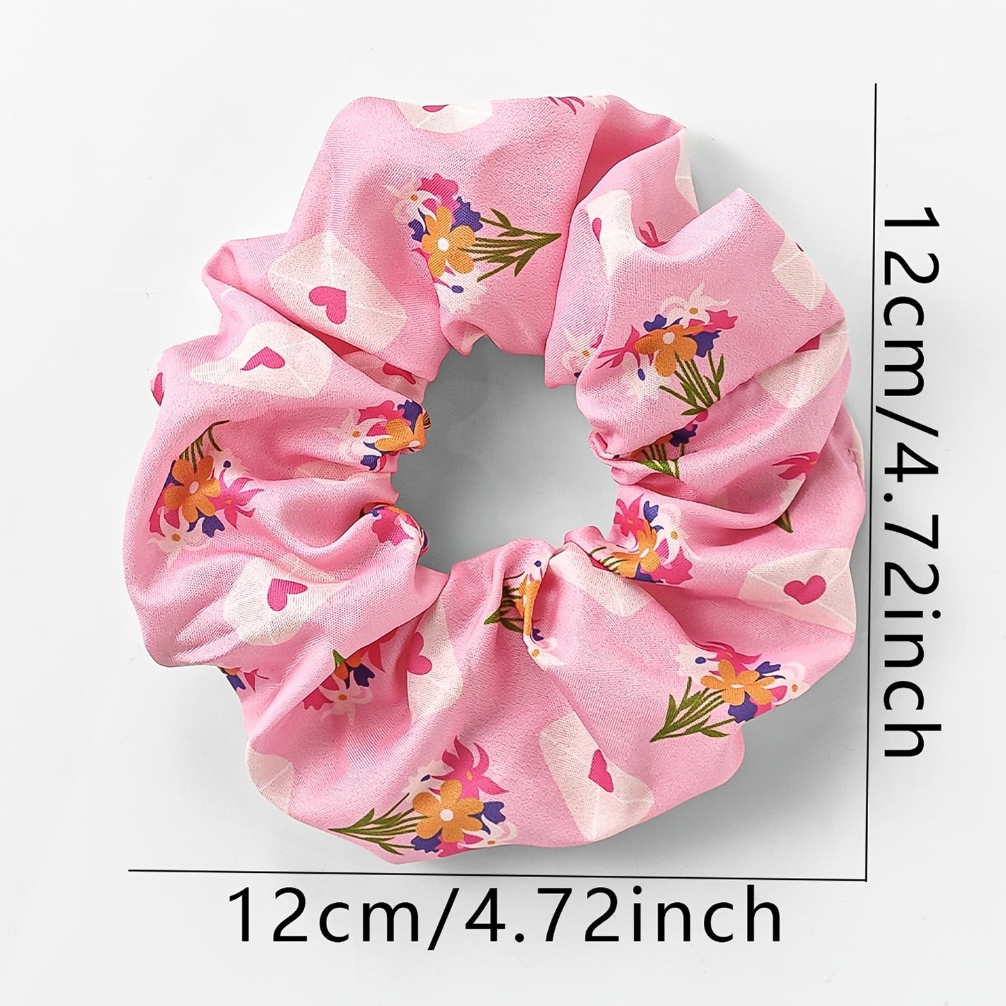 10pcs Gift Soft Satin Scrunchies Fruit Heart Flower Summer Elements Hair Tie Set Perfect for Women
