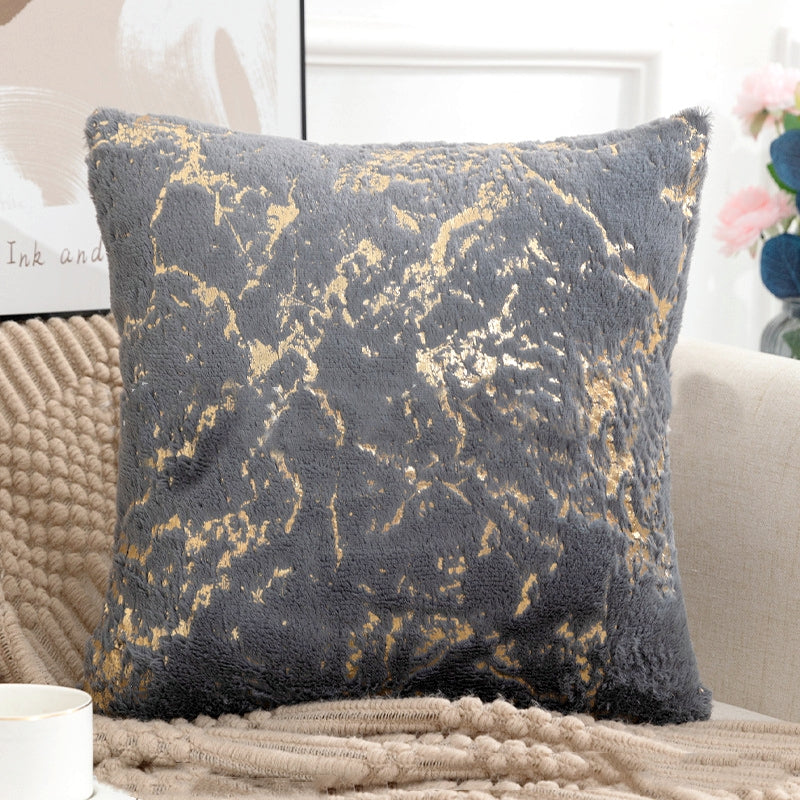 2pcs Luxurious White Golden Plush Faux Fur Cushion Cover for Living Room, Bedroom, Sofa, Car, and Office - Soft and Comfortable Decorative Pillow Cover - 17x17 Inches