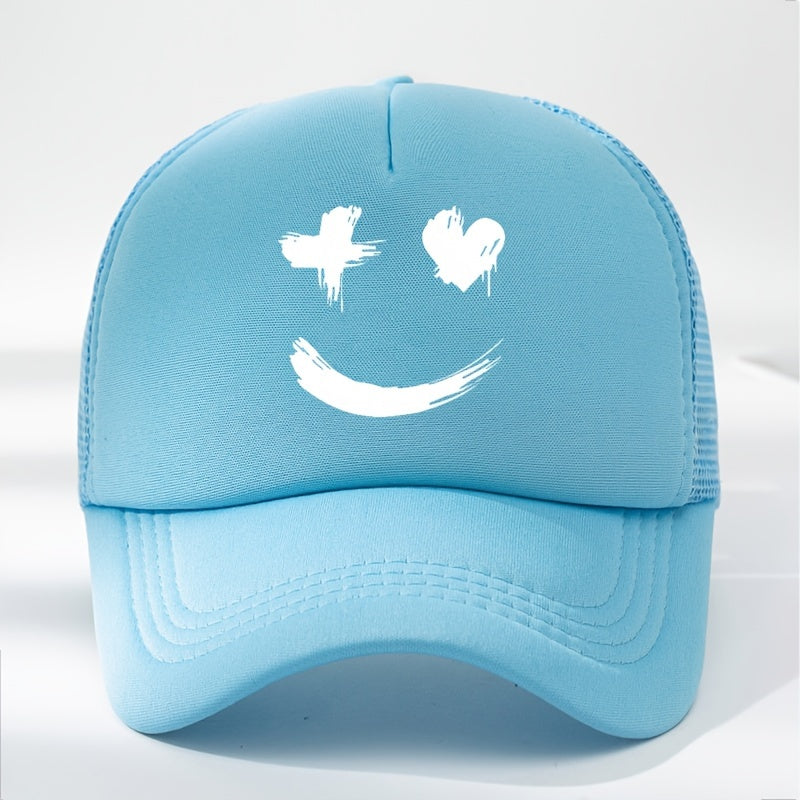Cartoon Print Baseball Cap Summer Sunshade Mesh Peaked Cap