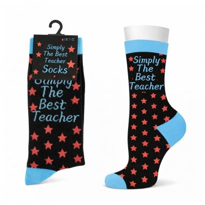 Mens Cotton Simply The Best Teacher Design Socks 7-11