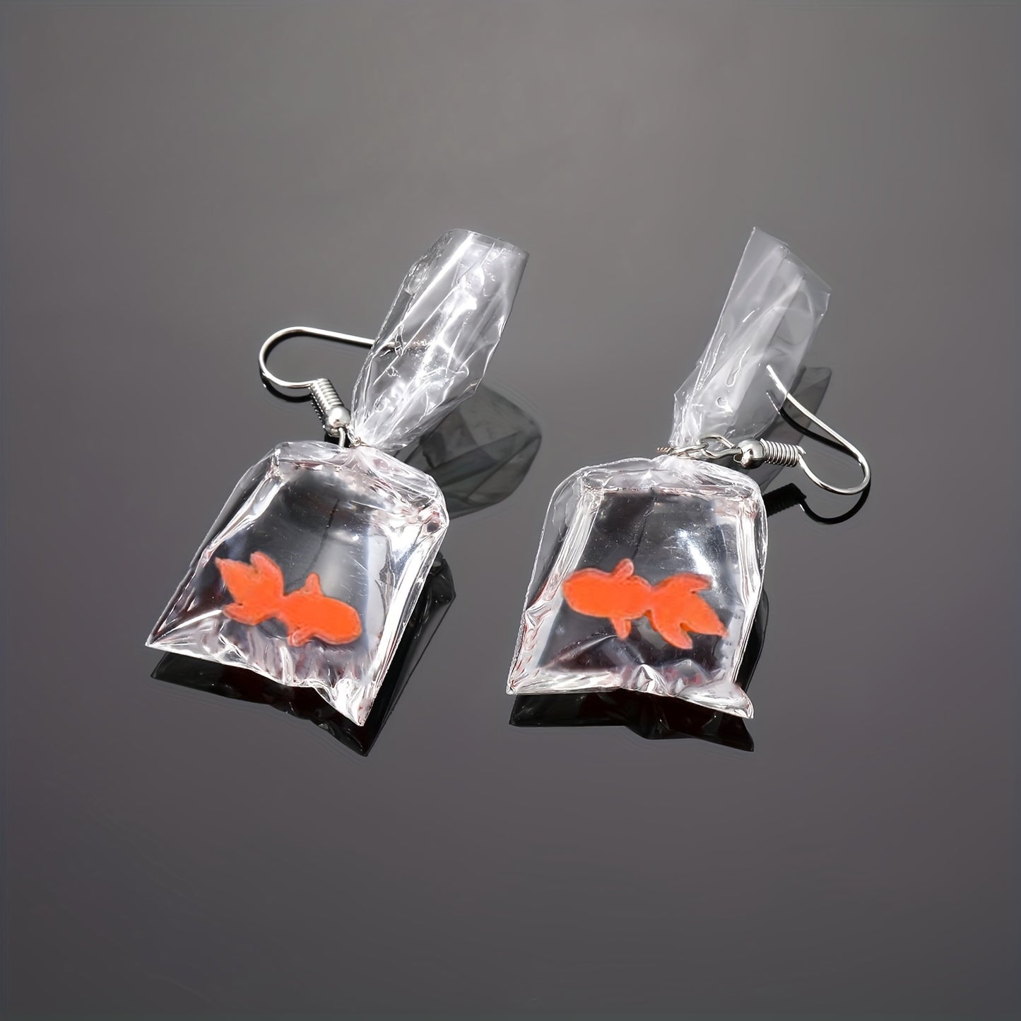 Dazzling Goldfish Water Droplet Earrings - Fashionable Womens Jewelry for Ocean Lovers - Unique Gift Idea for Parties and Special Occasions