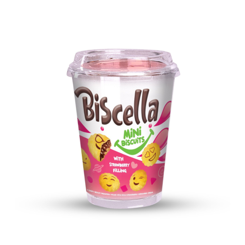 Biscella Strawberry Filled Mini Biscuit
