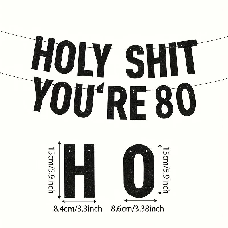 Black "Oh My God, You're 18, 21, 30, 40, 50, 60, 70" Birthday Party Banner All Age Groups To Celebrate Birthday Party Decor Gift