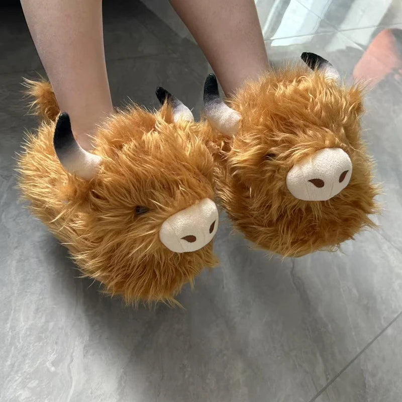 Long-Haired Cow Scotch Highland Cow Animal Shoes, Size 28*27*19cm, Purchase of the Store, Shoes for the Quantity of Yourself, Look at Whether You Wear It
