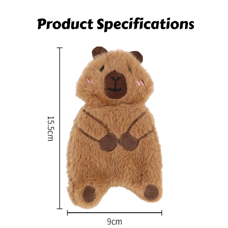 Plush Capybara Bear Squeaky Toys: Cute Brown Bear Chew-Resistant Stuffing-Free Dog & Cat Toy for Self-Play