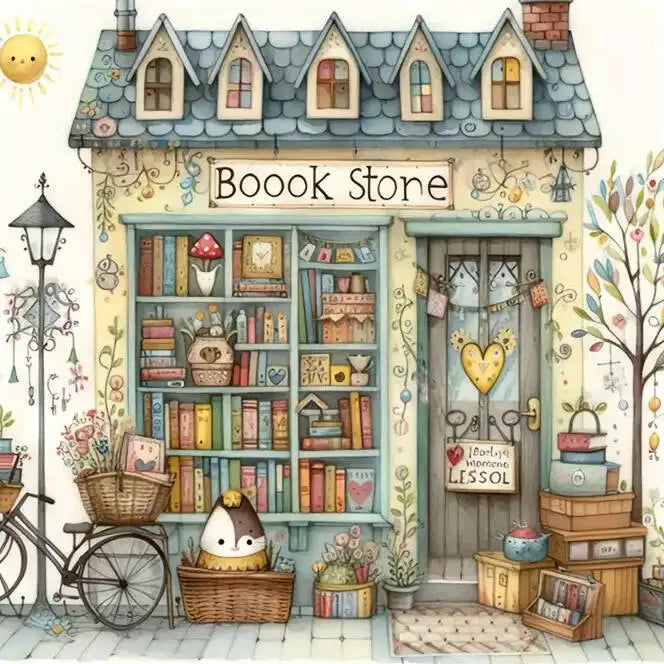 5D Diamond Painting Store House Landscape DIY Diamond Mosaic Book Handmade Hobby Embroidery Wall Decor Unique Gift