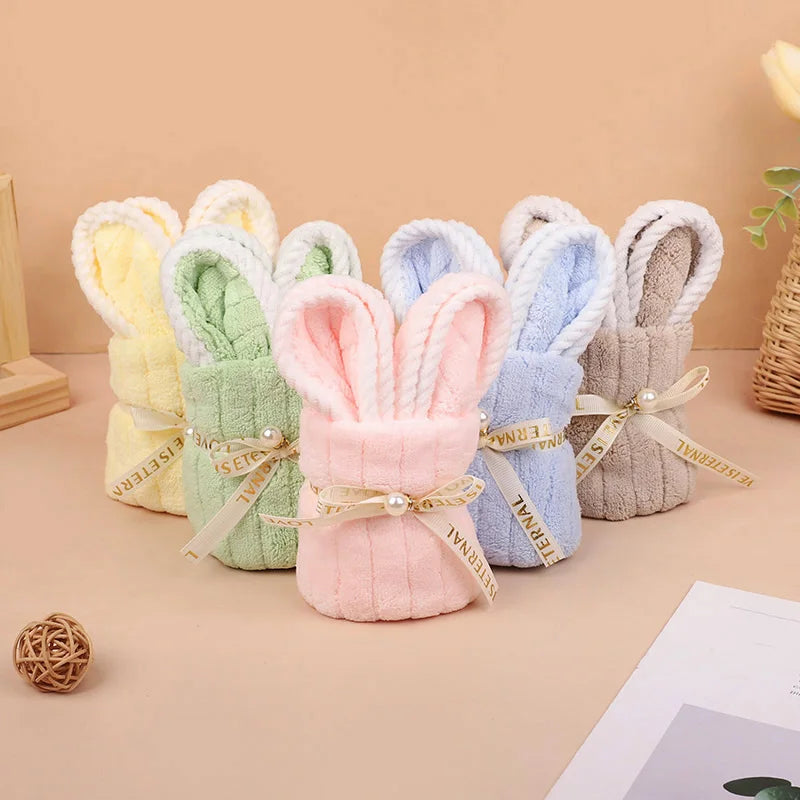 5Pcs Rabbit Towel Set Easter Gift Home Kitchen Bathroom Decor Supplies Wedding Baby Shower Kids Birthday Party Favors Guest Gift