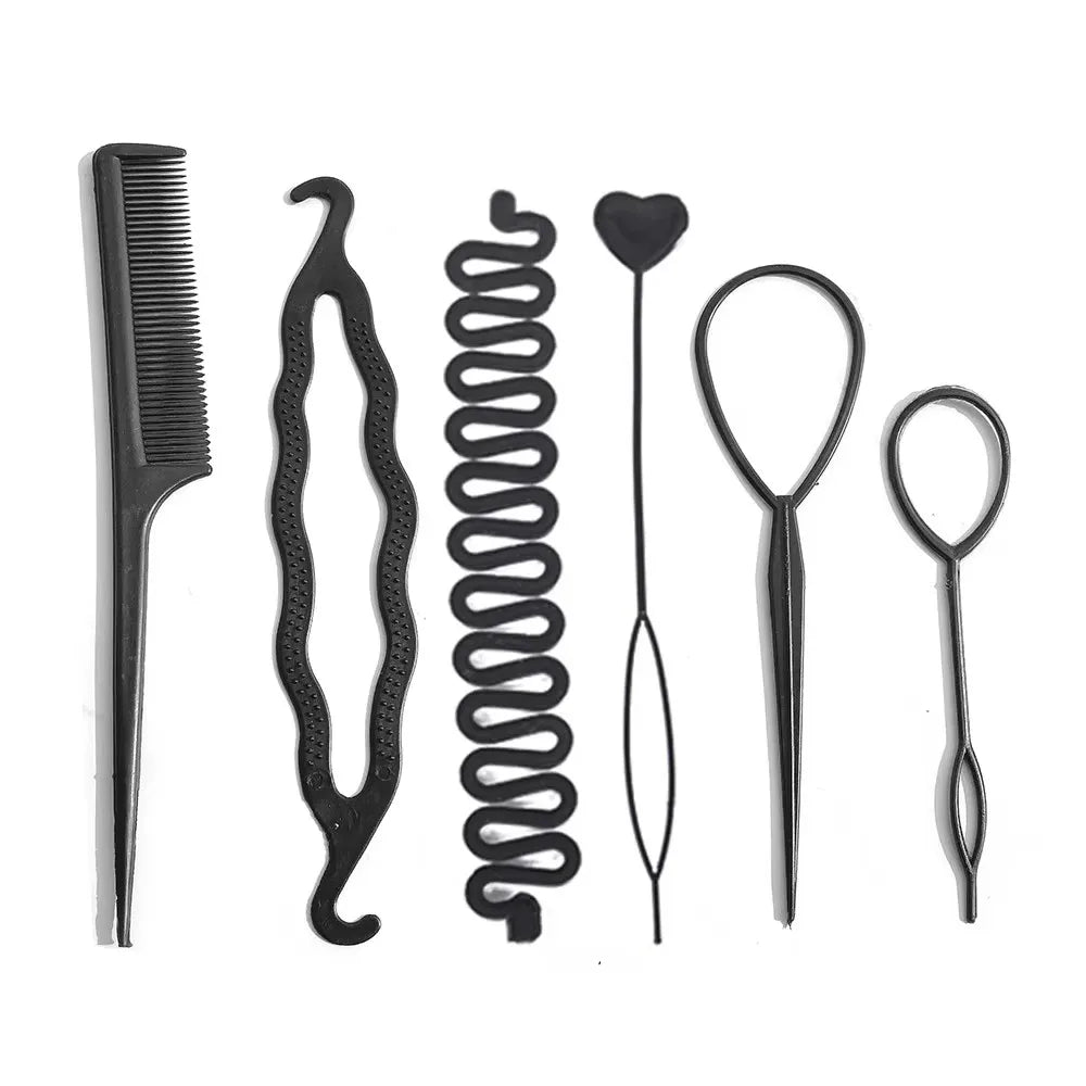 6pcs Hair Styling Set Hair Design Styling Tools Accessories DIY Hair Accessories Hair Modelling Tool Kit Hair Styling Tool Set