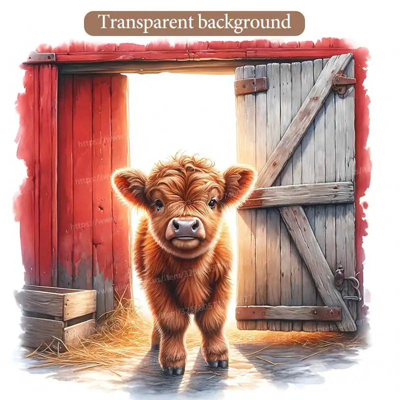 Cute Highland Cow Wall Sticker Bathroom Toilet Decor Living Room Cabinet Refrigerator Home Decoration Decals Stickers M1481