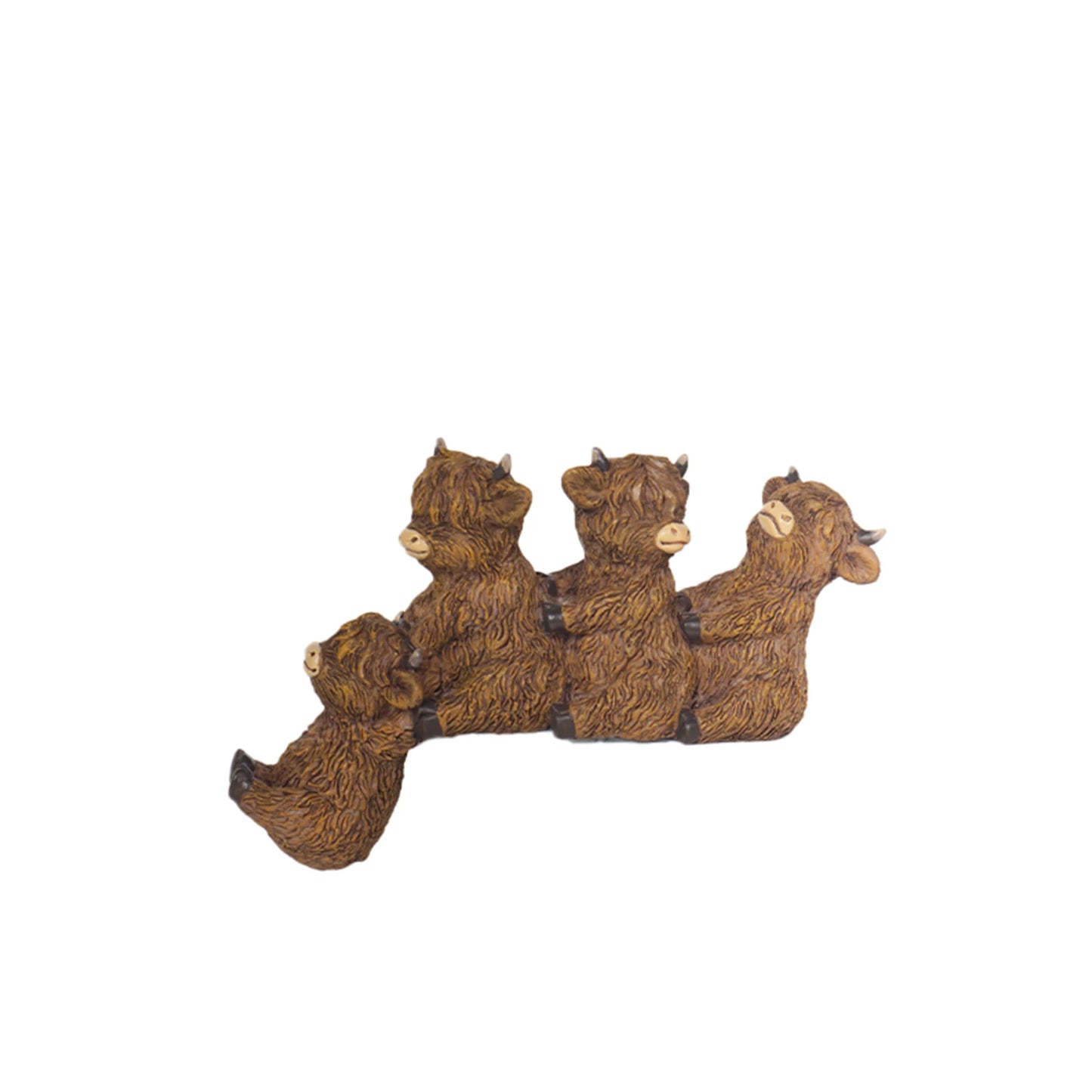 Resin Highland Cow Sculpture Outdoor Decorative Statue Garden Courtyard Terrace Crafts Decorative Ornament