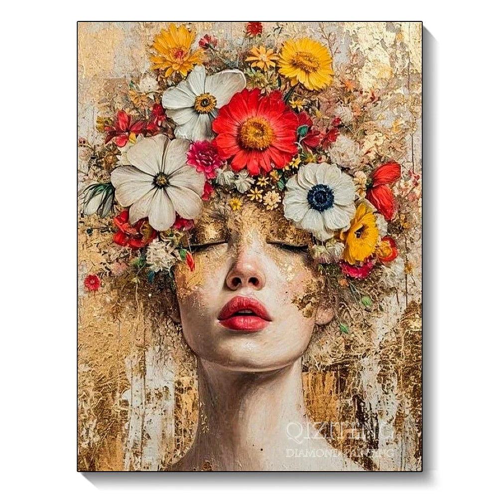 5D Diamond Painting Suitable for Adult Beginners Flowers Women Diamond Art Kit DIY Home Wall Decoration Crafts