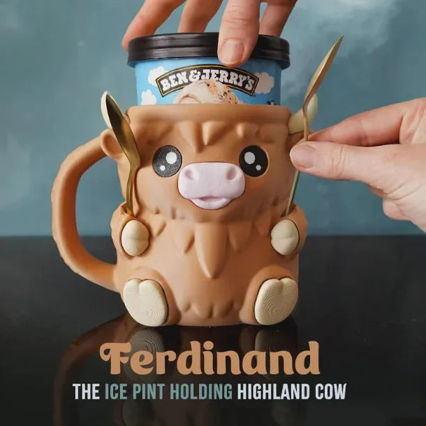 Cute Highland Cow Tumbler with Handle Reusable Ice Cream Cup for Snack Yogurt Kids Home Kitchen Dining Birthday Gifts Drinkware