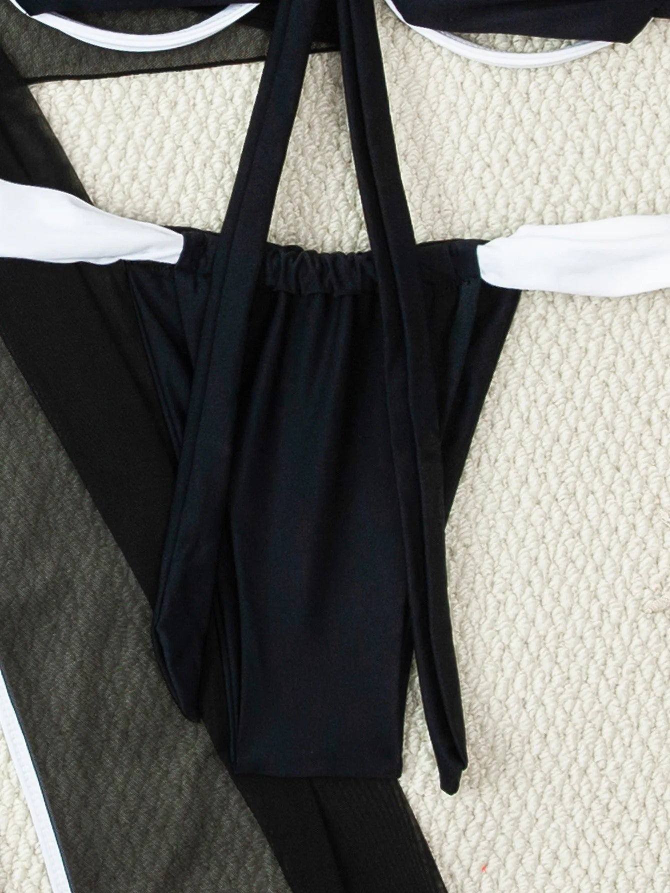 Women Three Piece Swimsuit Sexy Bikini Black Swimwear Feminine Beachwear Female Trikini Bathing Suit Dropshipping