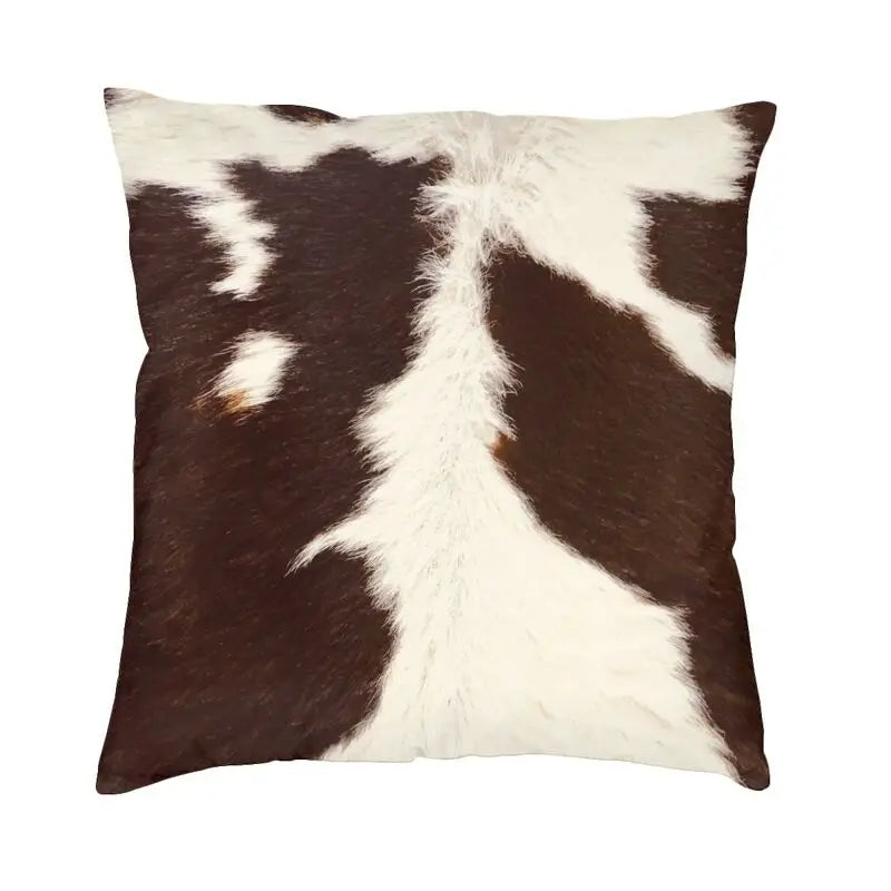 Hot Sale Scottish Highland Cow Cowhide Texture Cushion Cover 3D Print Animal Hide Leather Throw Pillow Case Sofa Car Home Decor