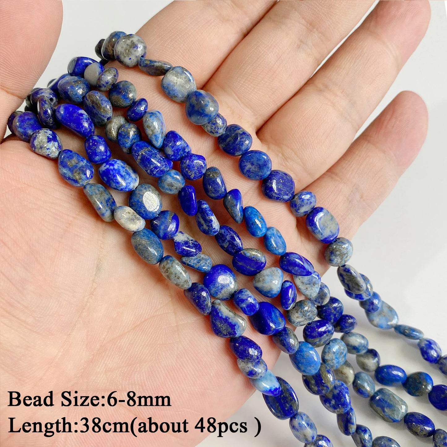 Natural Lapis Lazuli Healing Stone Bead Handmade Necklace Bracelet Bead Accessories For DIY Wisdom,Confidence,Prosperity Jewelry
