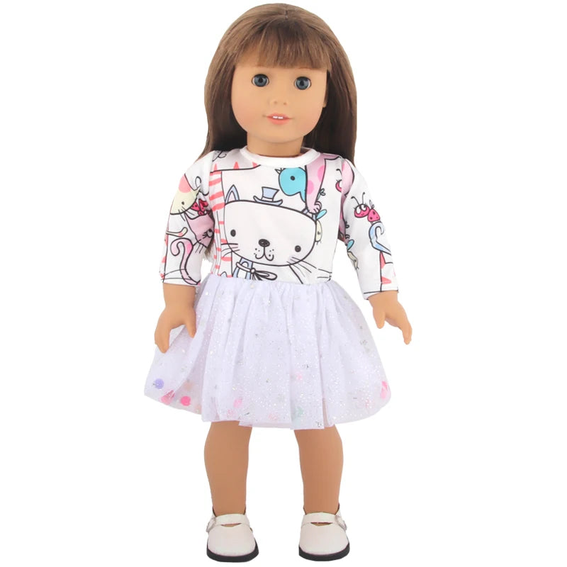 American 18 Inch Girl Doll Sequins Skirt Clothes Shining Cute Mini Dress For 43cm Baby New Born,OG,DIY Doll Accessories Toy