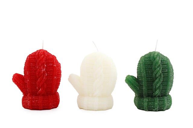 Christmas Mitten Shape Candle 9cm
