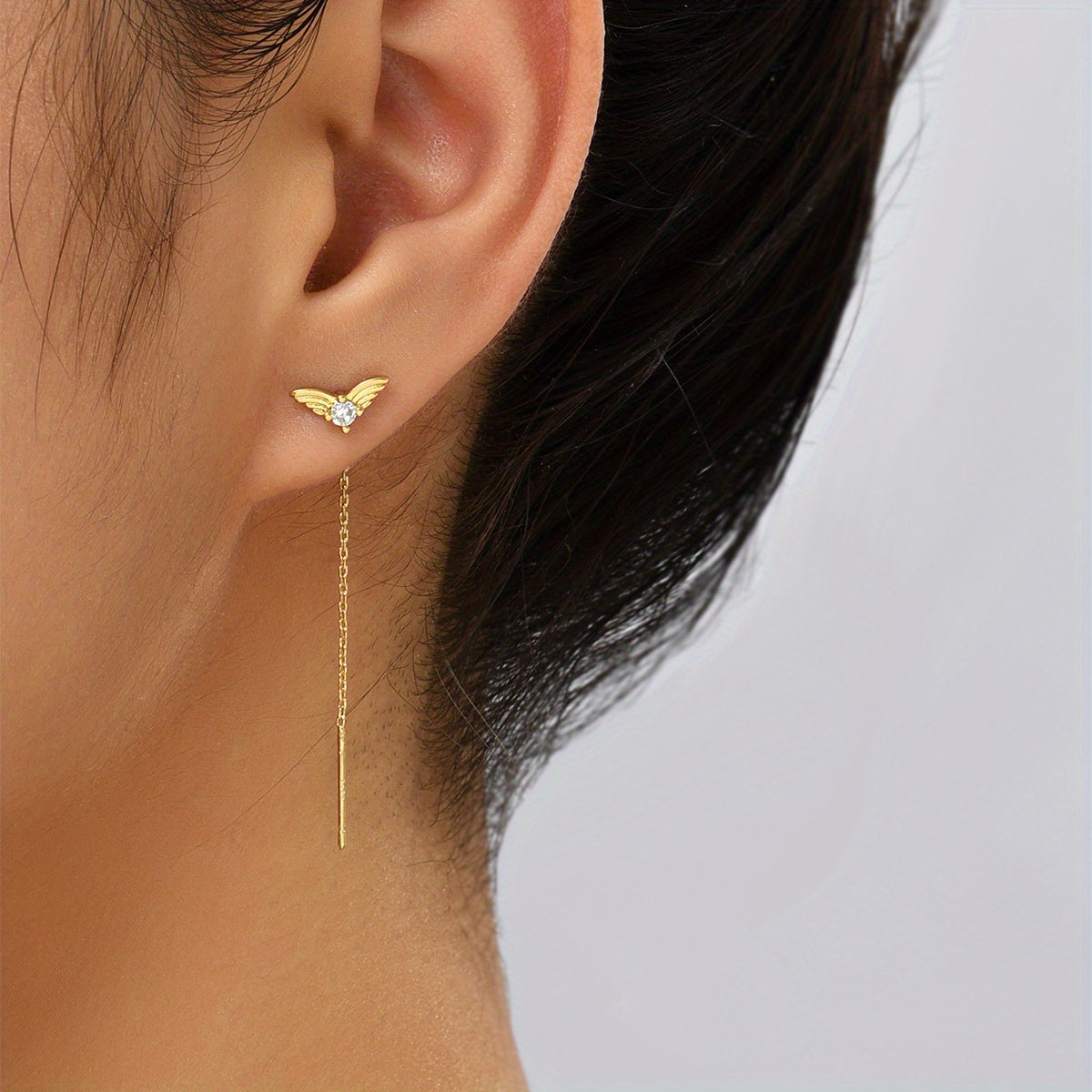 Elegant Drop Earrings Inlaid Shiny Zircon Pendant Minimalist Earrings For Women