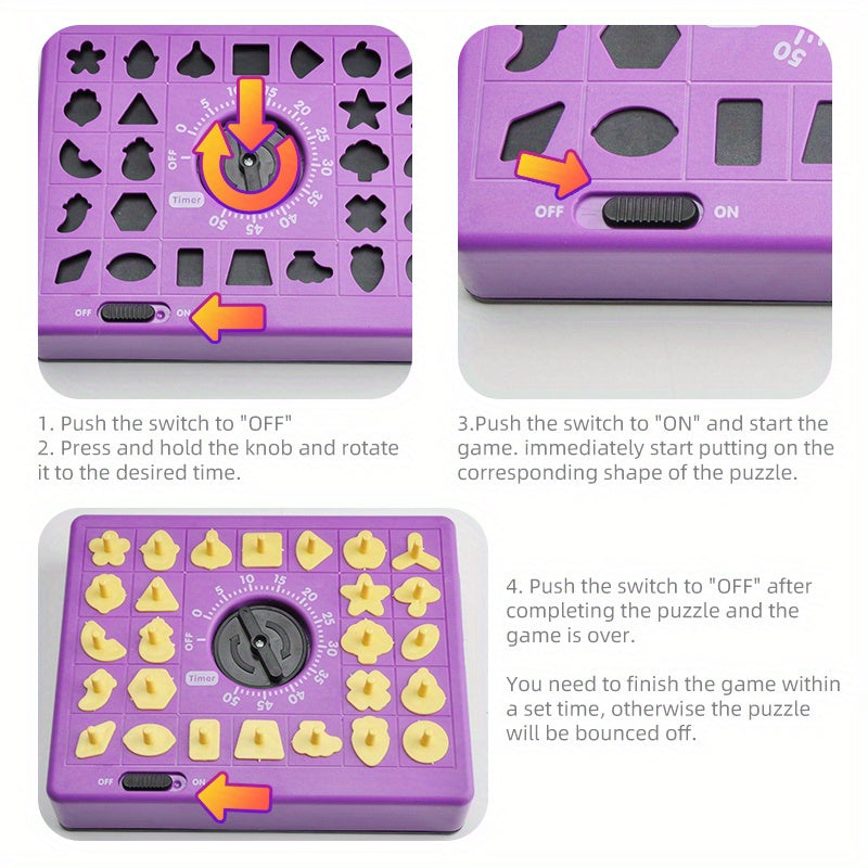 Timing Puzzle Toy, Winning Fingers Shape Toy Puzzle Game, Pop Up Board Game With Shape Puzzles, Two Players Concentration Games Puzzle Board Matching Game, Educational Toys Halloween Christmas Gift
