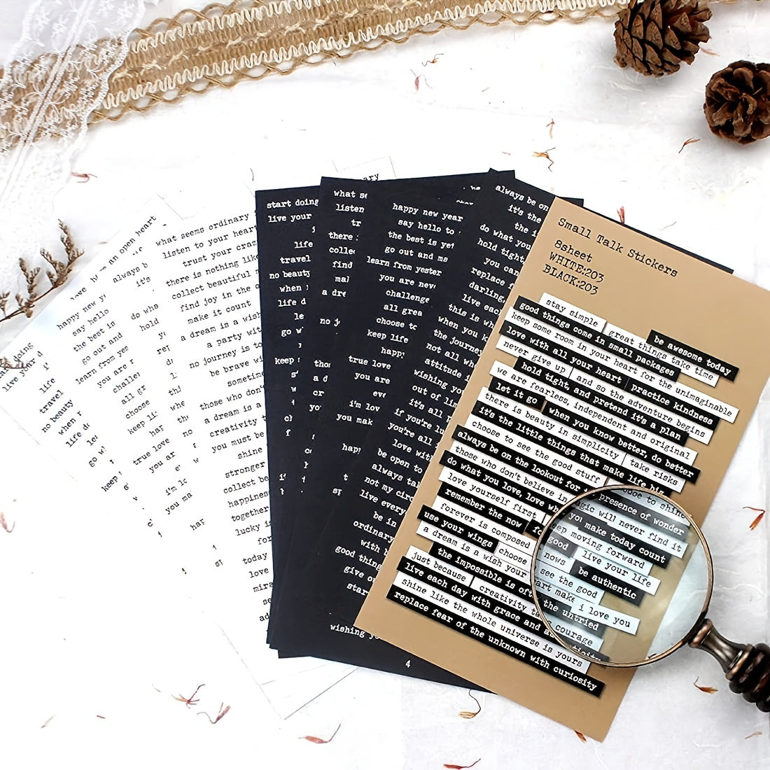 406pcs Empowering Quote Stickers - Motivational & Positive Phrases for Scrapbooking, Perfect for Journals, Planners, and DIY Art Crafts - Enhance Your Vintage Album & Creative Projects